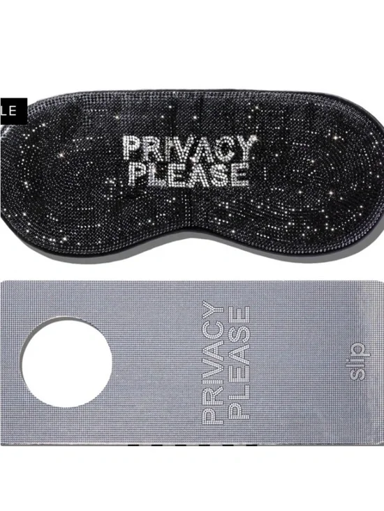 slip Black Rhinestone 'Privacy Please' Sleep Mask - Picture 3 of 3